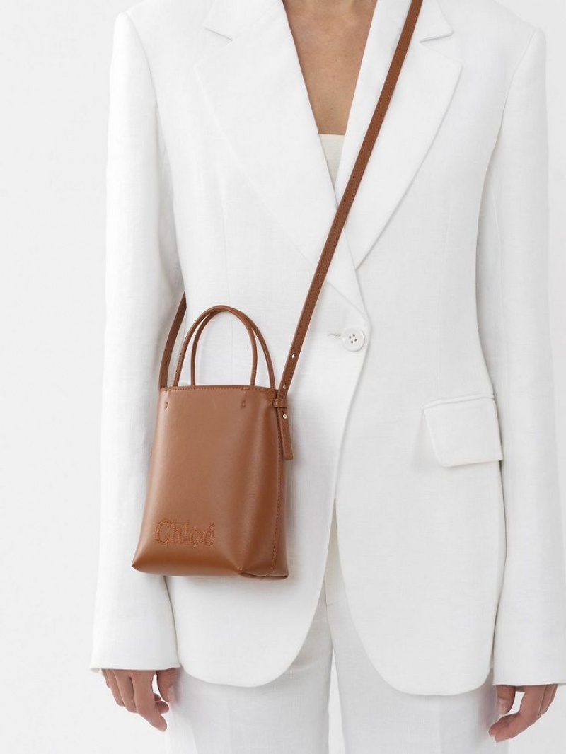 Bolsa De Hombro Chloe Sense Micro Marrom | CHE-SR13406