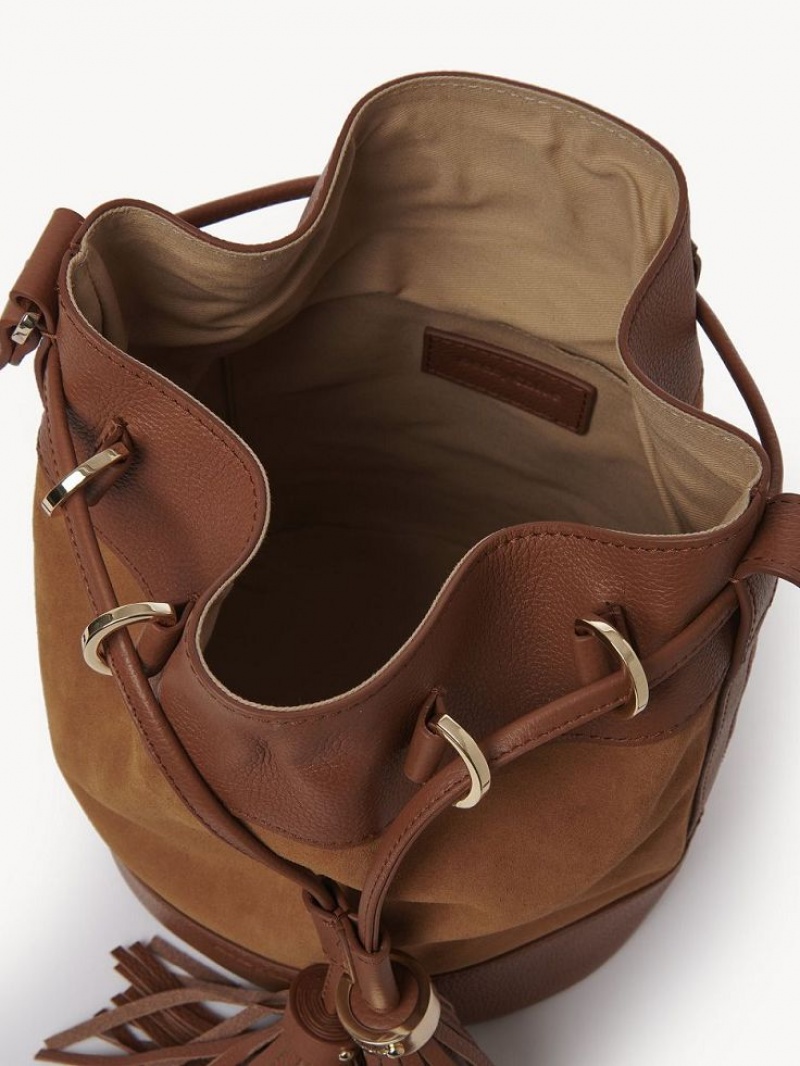 Bolsa De Hombro Chloe Vicki Bucket Marrom | CHE-SR14622