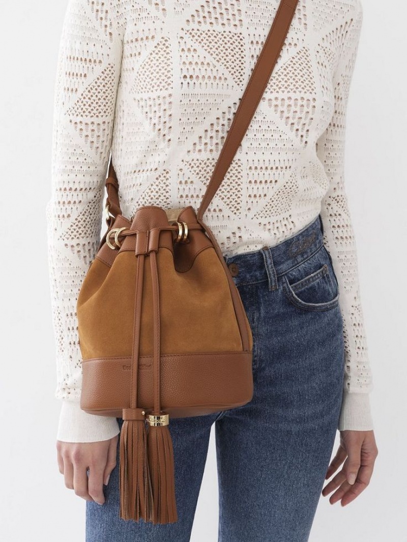 Bolsa De Hombro Chloe Vicki Bucket Marrom | CHE-SR14622