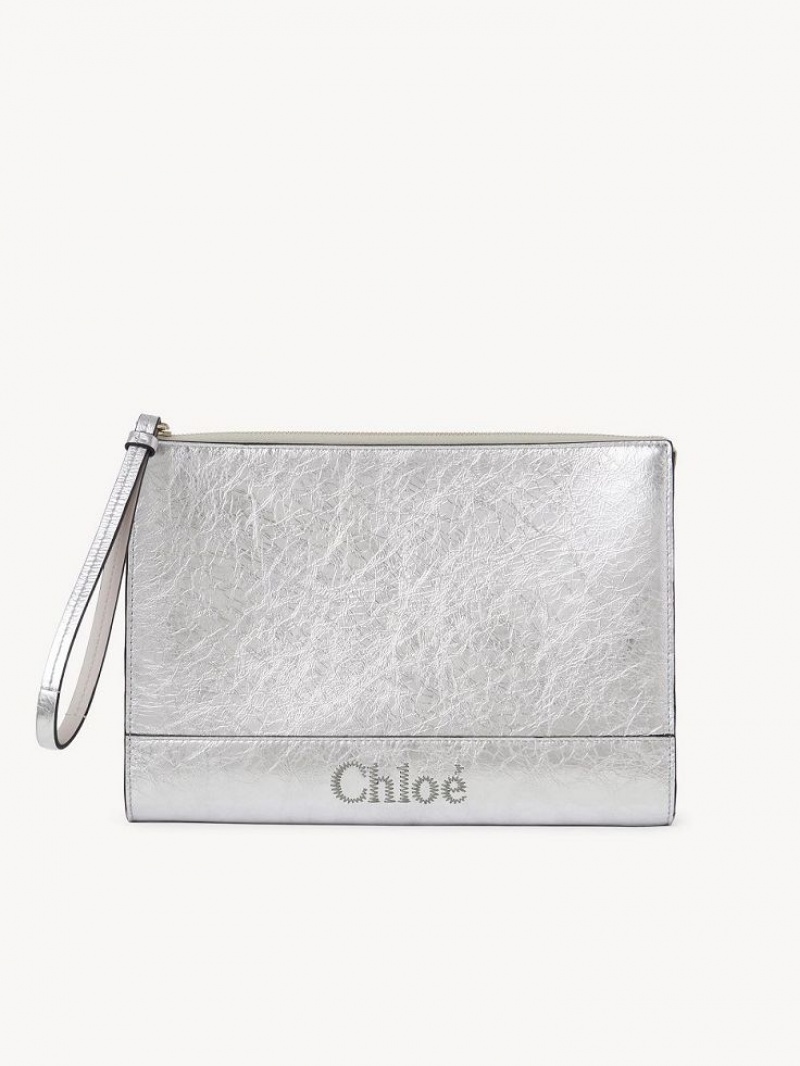 Bolso Pequeño Chloe Sense Zippered Plateados | CHE-SR14323