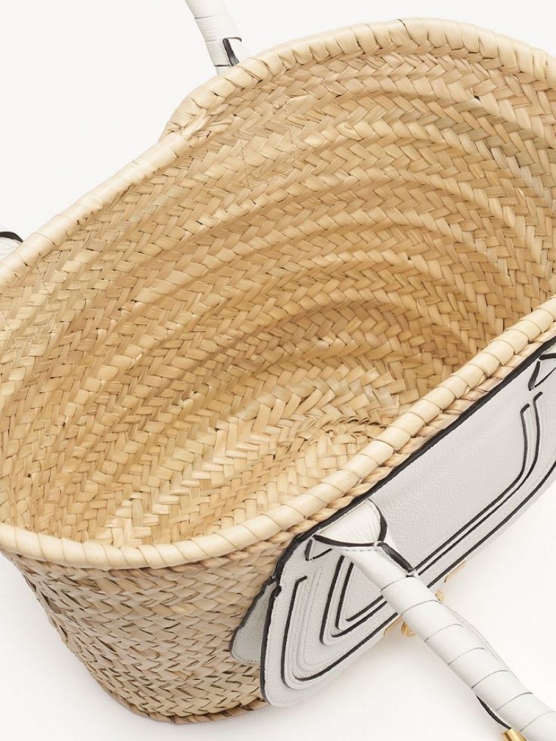Bolso Tote Chloe Medium Marcie Basket Blancos | CHE-SR13291