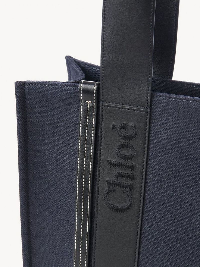 Bolso Tote Chloe Medium Woody Azules Oscuro | CHE-SR13391