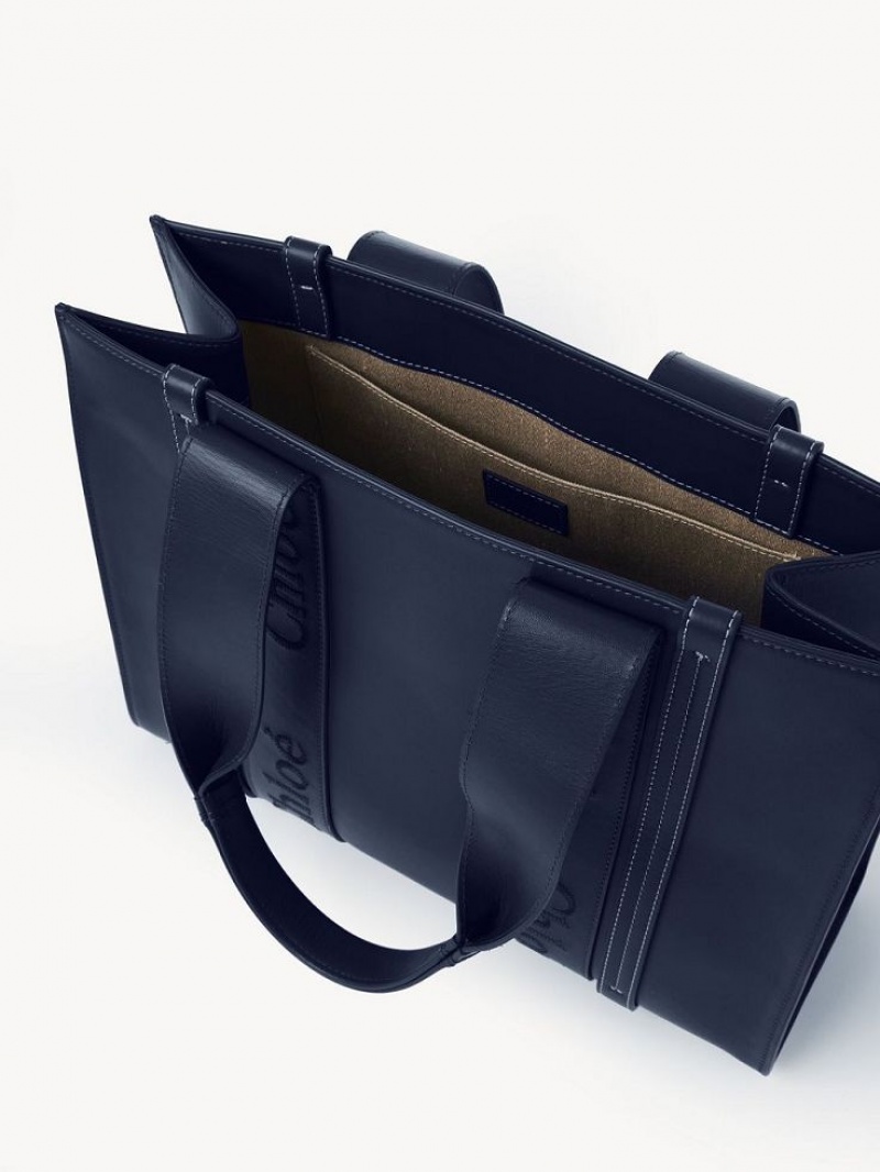 Bolso Tote Chloe Medium Woody Azules | CHE-SR13395