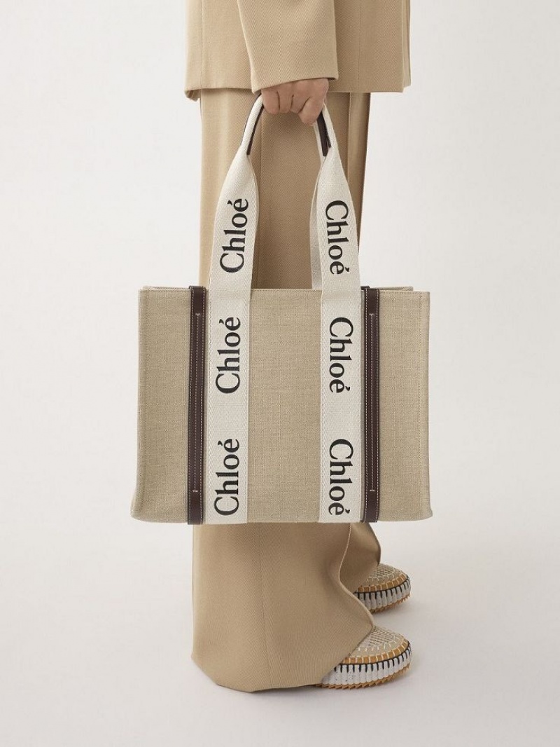 Bolso Tote Chloe Medium Woody Azules | CHE-SR13362