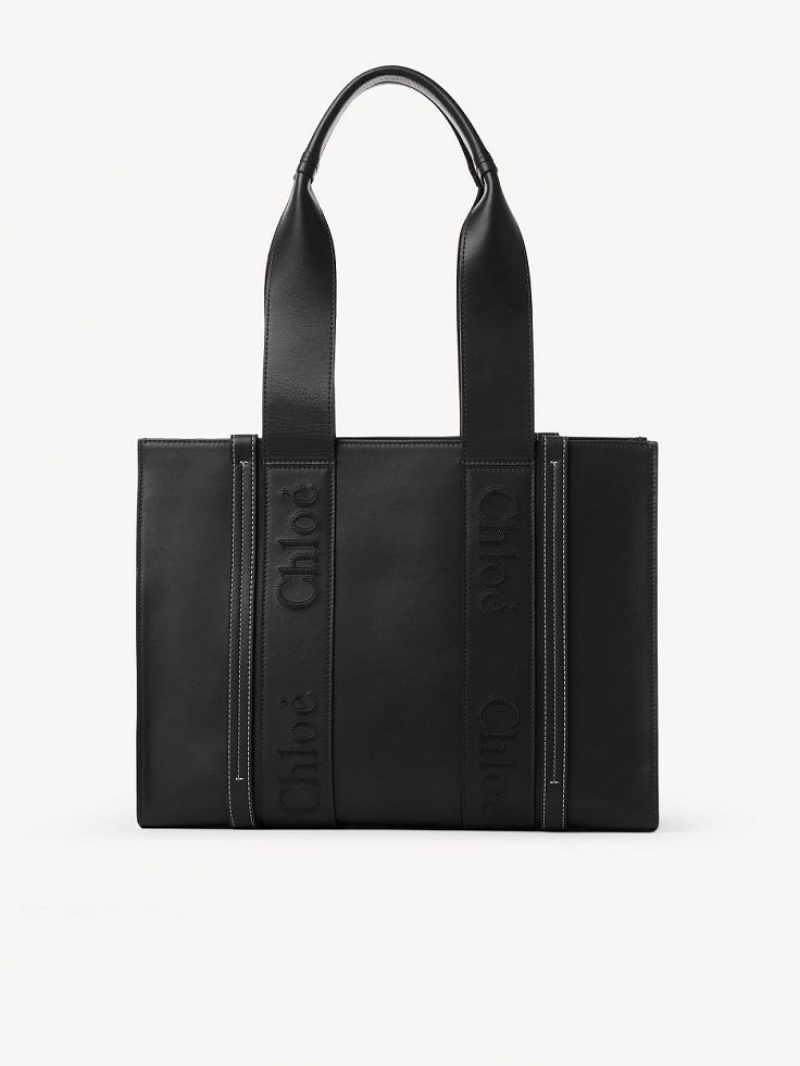 Bolso Tote Chloe Medium Woody Negros | CHE-SR13352