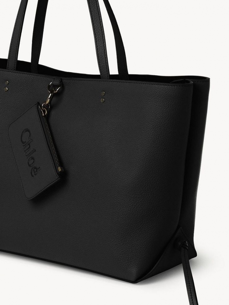 Bolso Tote Chloe Sense Medium East-west Negros | CHE-SR13327