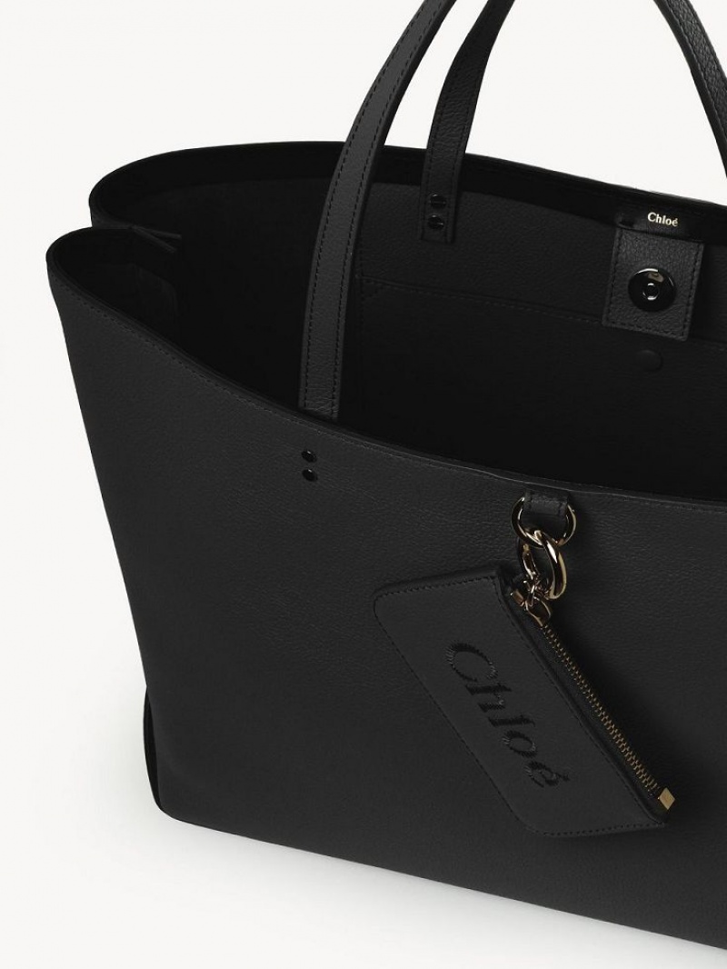 Bolso Tote Chloe Sense Medium East-west Negros | CHE-SR13327