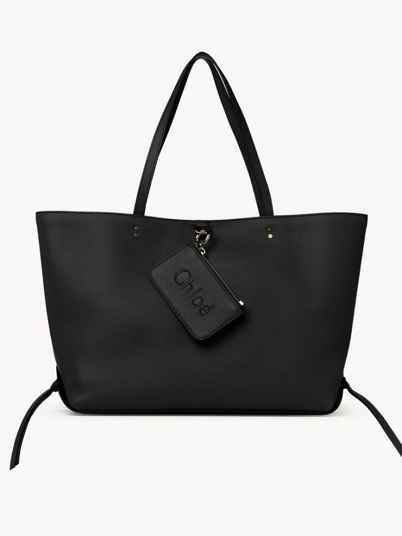 Bolso Tote Chloe Sense Medium East-west Negros | CHE-SR13327