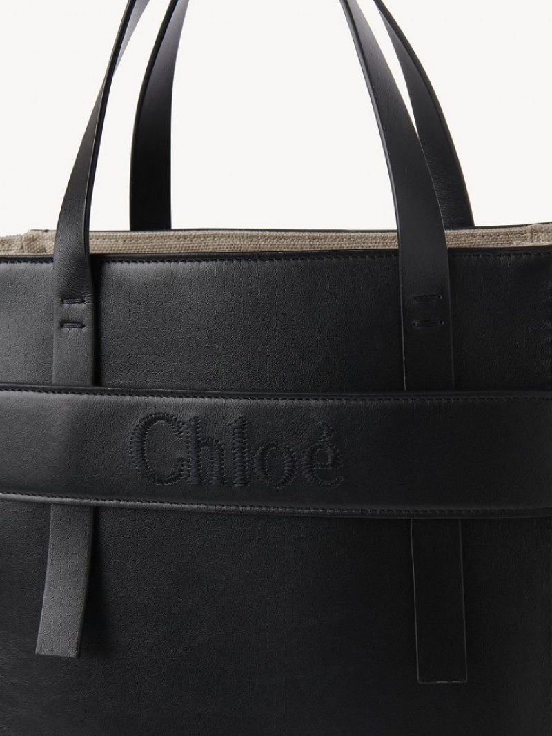 Bolso Tote Chloe Sense Medium Negros | CHE-SR13358
