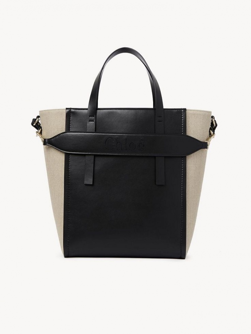 Bolso Tote Chloe Sense Medium Negros | CHE-SR13358
