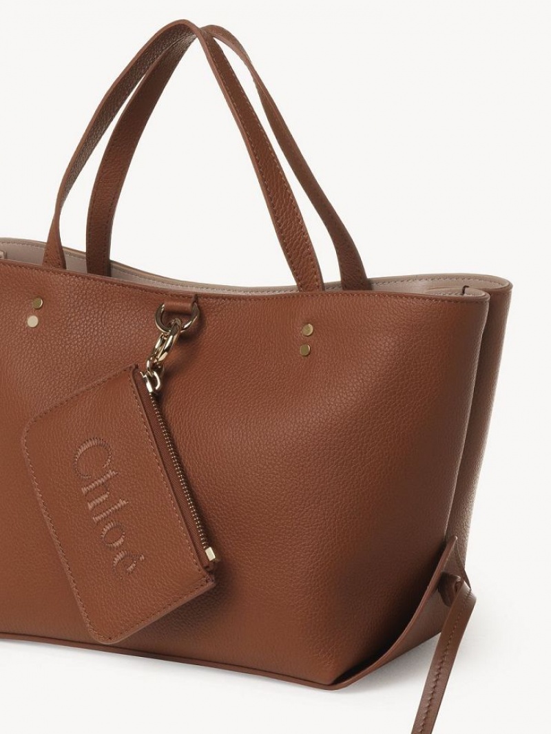 Bolso Tote Chloe Sense Small East-west Marrom | CHE-SR13326