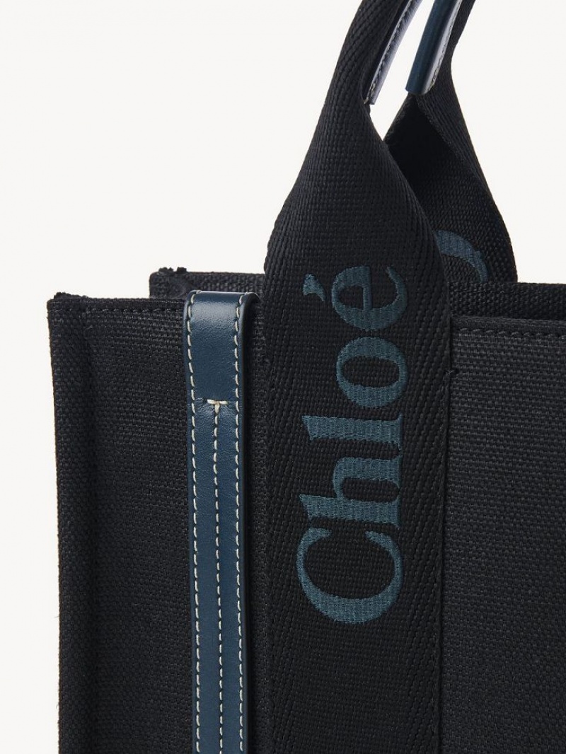 Bolso Tote Chloe Small Woody Negros Verdes | CHE-SR13317