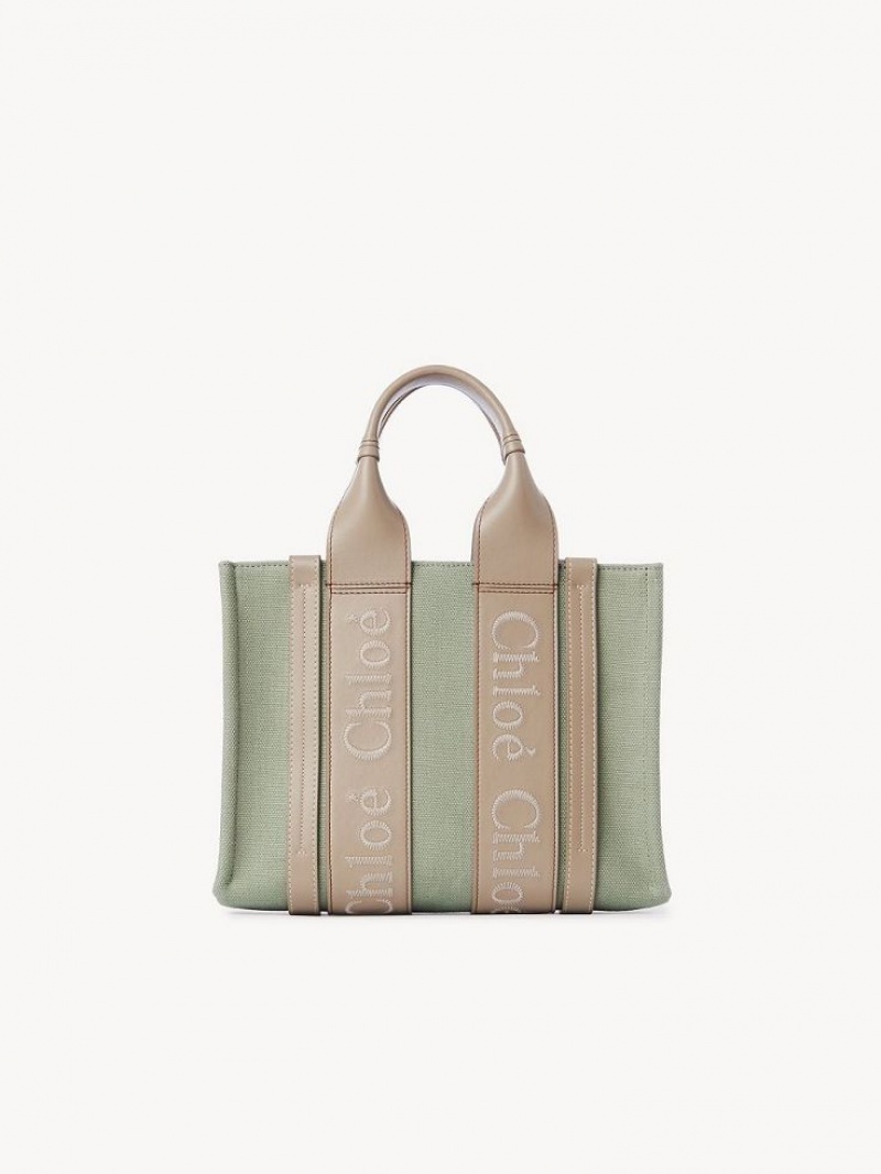 Bolso Tote Chloe Small Woody Verdes | CHE-SR13313