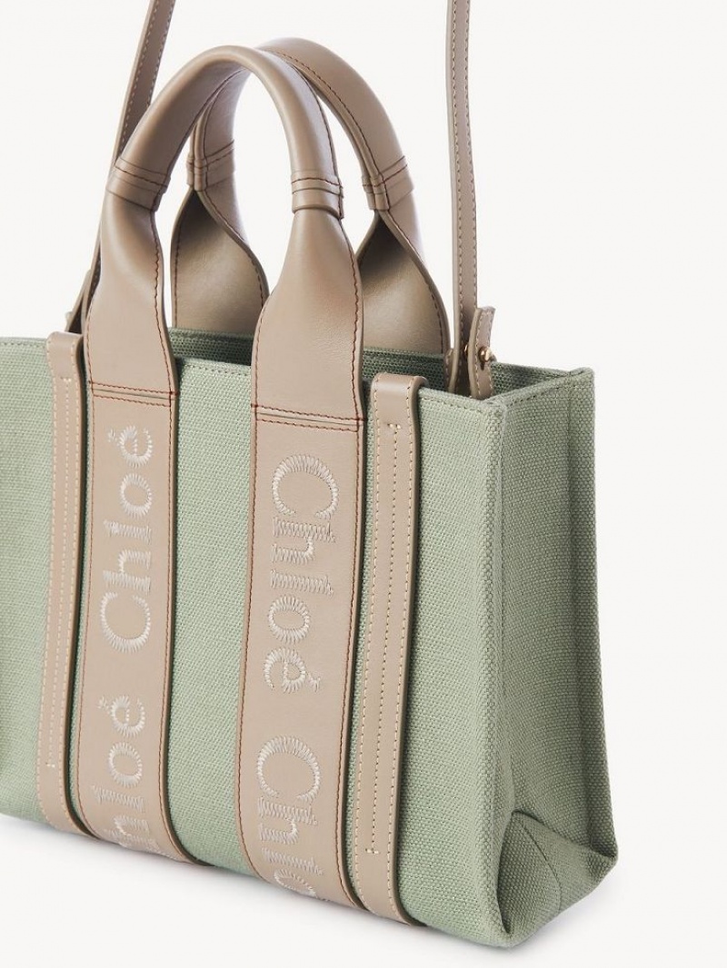 Bolso Tote Chloe Small Woody Verdes | CHE-SR13313