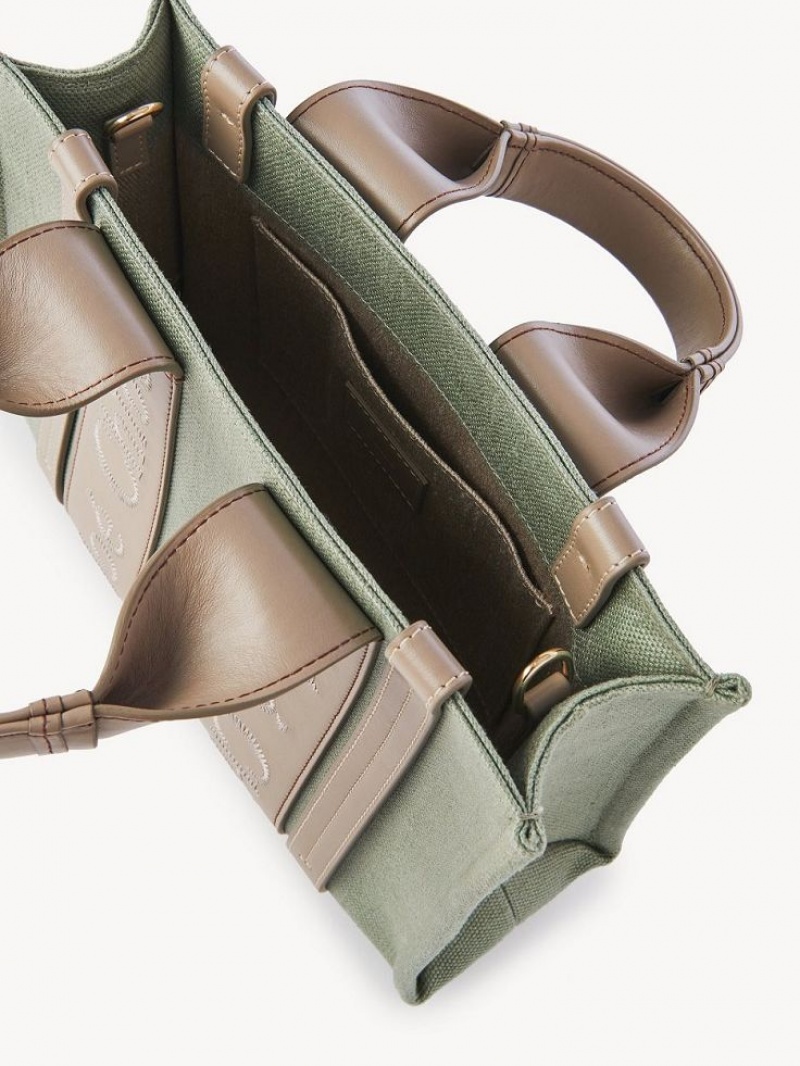 Bolso Tote Chloe Small Woody Verdes | CHE-SR13313