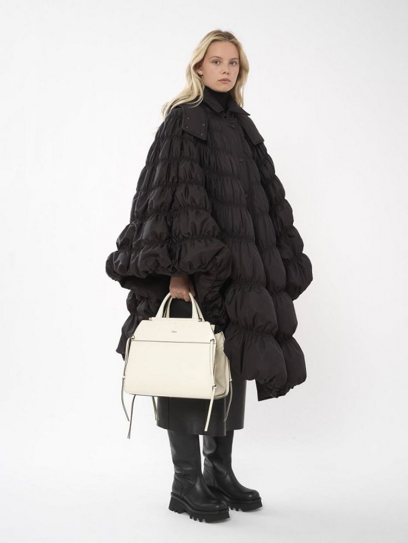 Bolso Tote Chloe Steph Medium Double Carry Blancos | CHE-SR13371