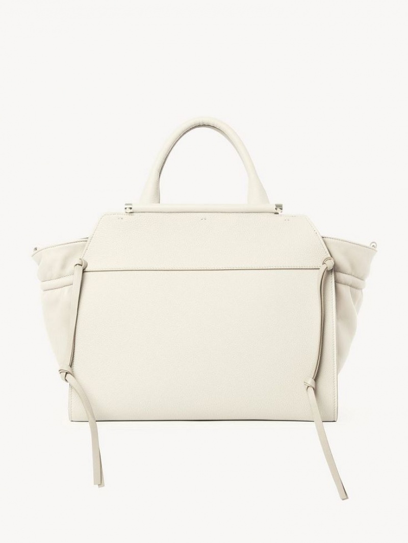 Bolso Tote Chloe Steph Medium Double Carry Blancos | CHE-SR13371