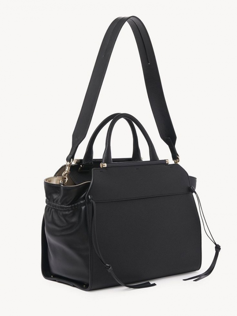 Bolso Tote Chloe Steph Medium Double Carry Negros | CHE-SR13372