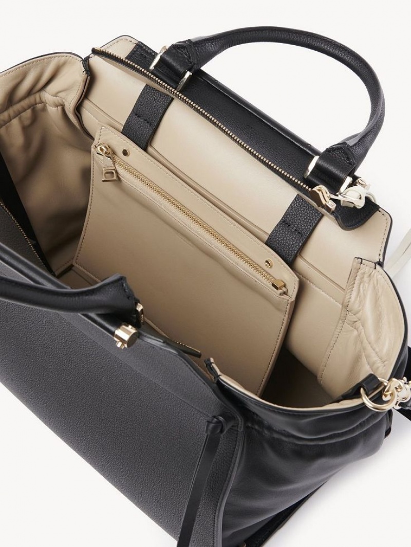 Bolso Tote Chloe Steph Medium Double Carry Negros | CHE-SR13372