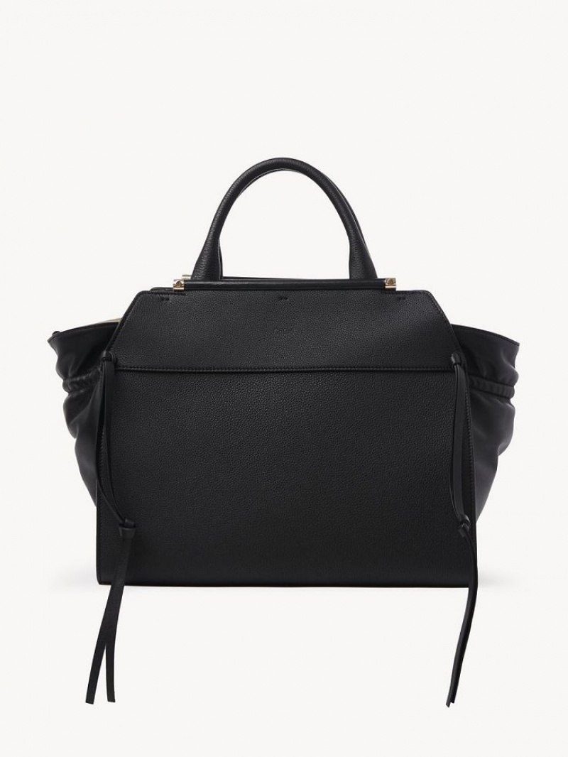 Bolso Tote Chloe Steph Medium Double Carry Negros | CHE-SR13372