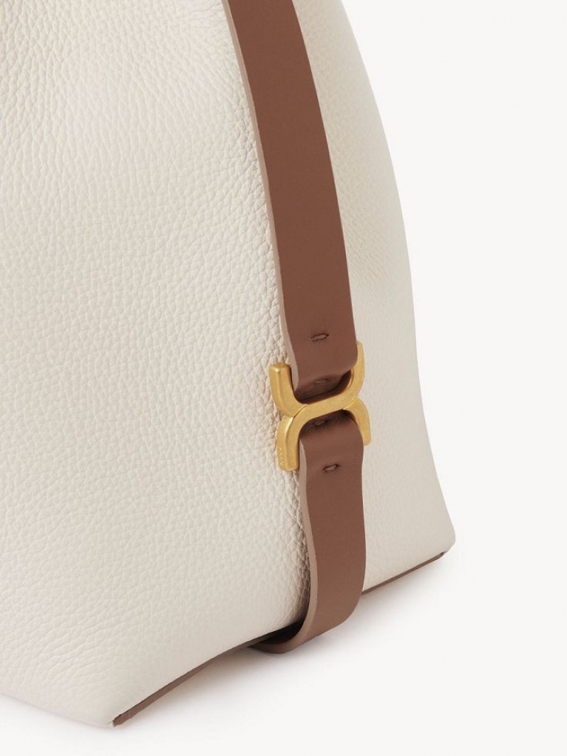 Bolsos Cruzados Chloe Marcie Bucket Blancos | CHE-SR13615
