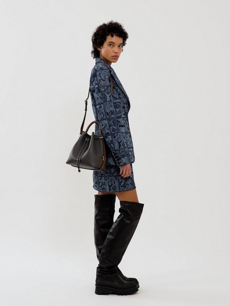 Bolsos Cruzados Chloe Marcie Bucket Grises | CHE-SR13460