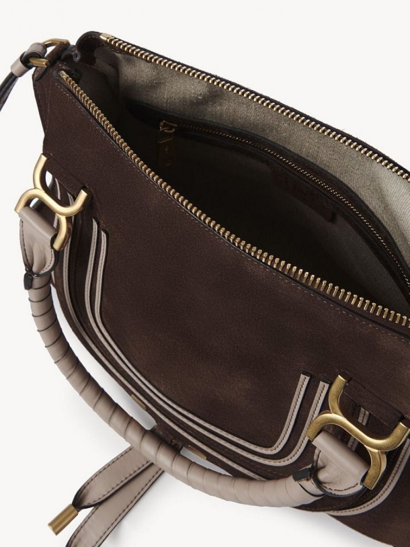 Bolsos Cruzados Chloe Marcie Double Carry Marrom | CHE-SR13505