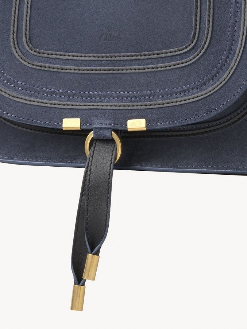 Bolsos Cruzados Chloe Marcie Double Carry Grises Oscuro Azul Marino | CHE-SR13517