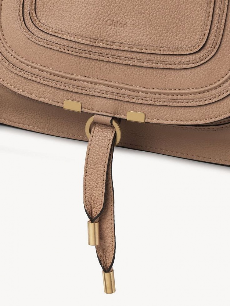 Bolsos Cruzados Chloe Marcie Double Carry Marrom Claro | CHE-SR13553