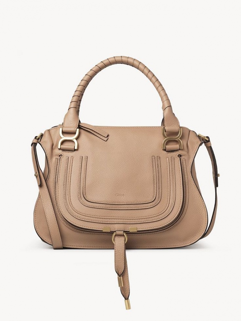 Bolsos Cruzados Chloe Marcie Double Carry Marrom Claro | CHE-SR13553