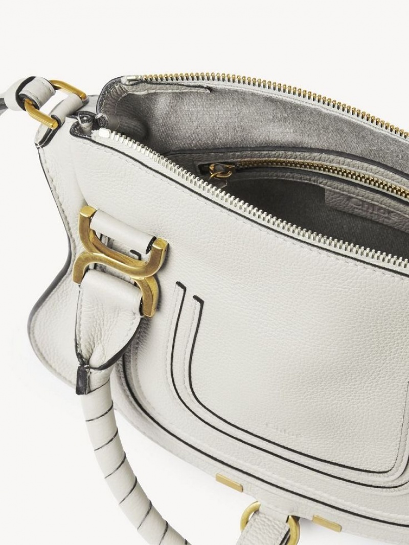 Bolsos Cruzados Chloe Marcie Small Double Carry Blancos | CHE-SR13550