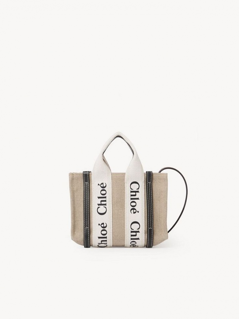 Bolsos Cruzados Chloe Mini Woody Blancos Azules | CHE-SR13511