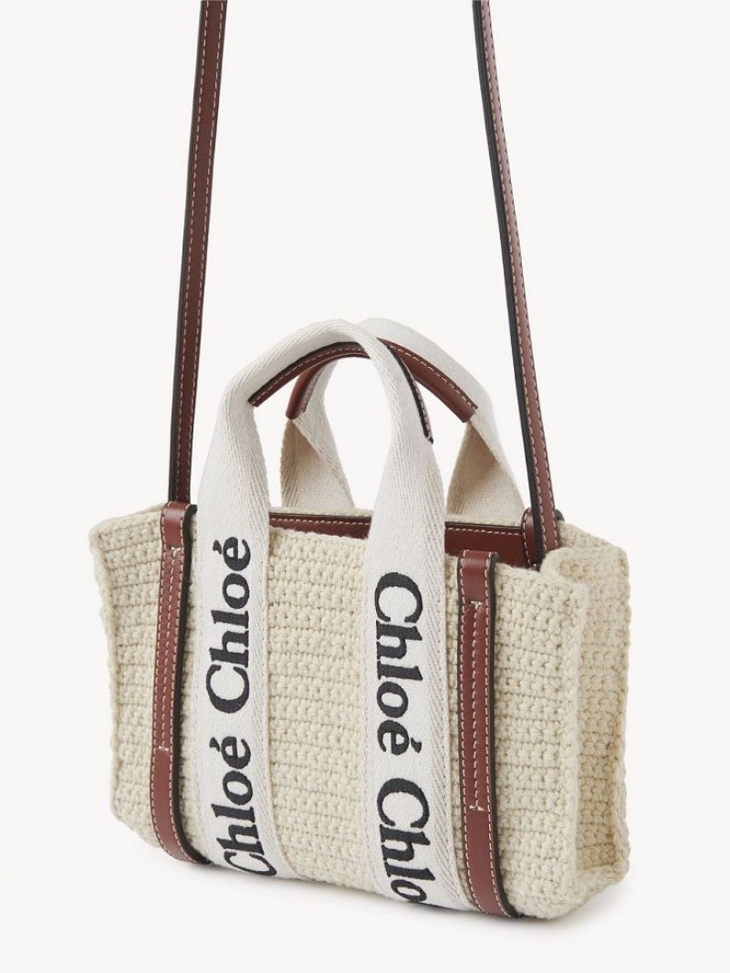 Bolsos Cruzados Chloe Mini Woody Marrom Beige | CHE-SR13585