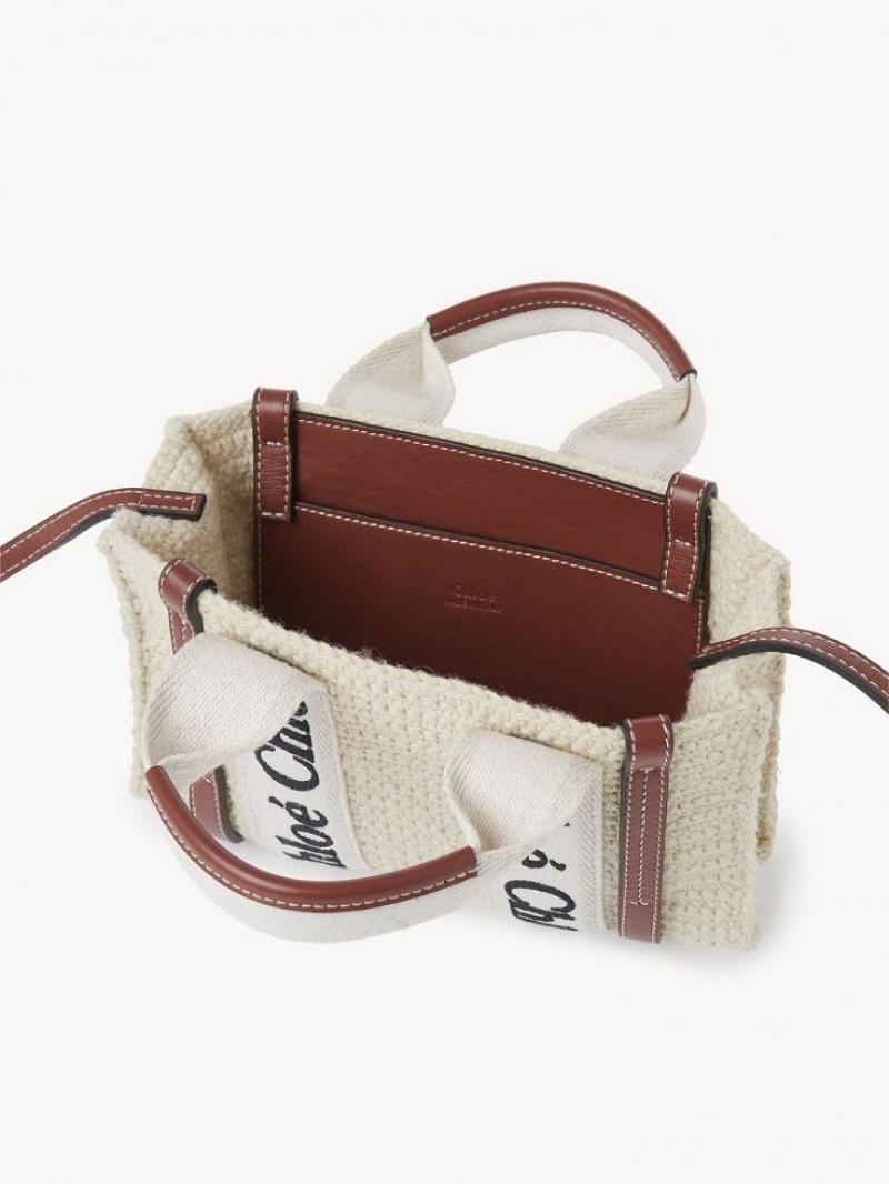 Bolsos Cruzados Chloe Mini Woody Marrom Beige | CHE-SR13585