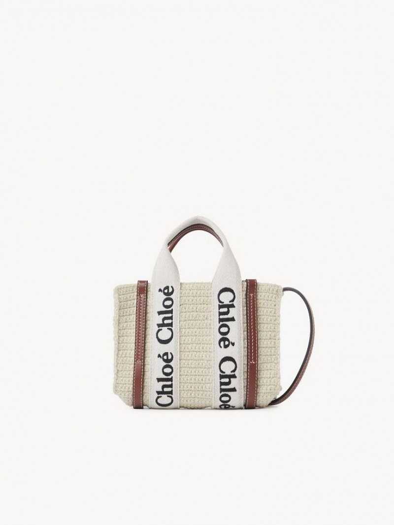 Bolsos Cruzados Chloe Mini Woody Marrom Beige | CHE-SR13585