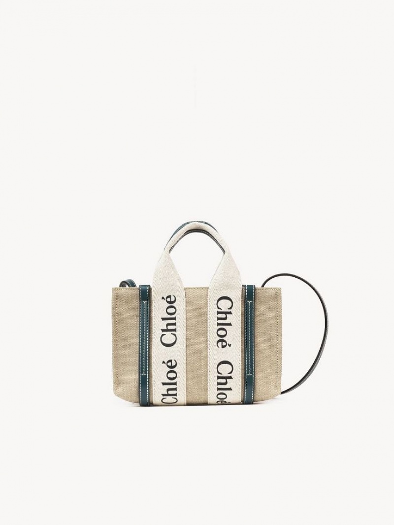 Bolsos Cruzados Chloe Mini Woody Turquesa Oscuro | CHE-SR13500