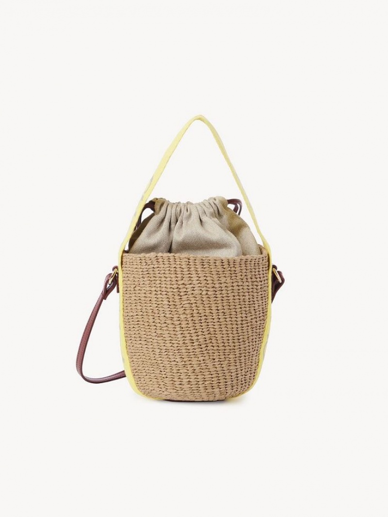Bolsos Cruzados Chloe Small Woody Basket Amarillos Beige | CHE-SR13565
