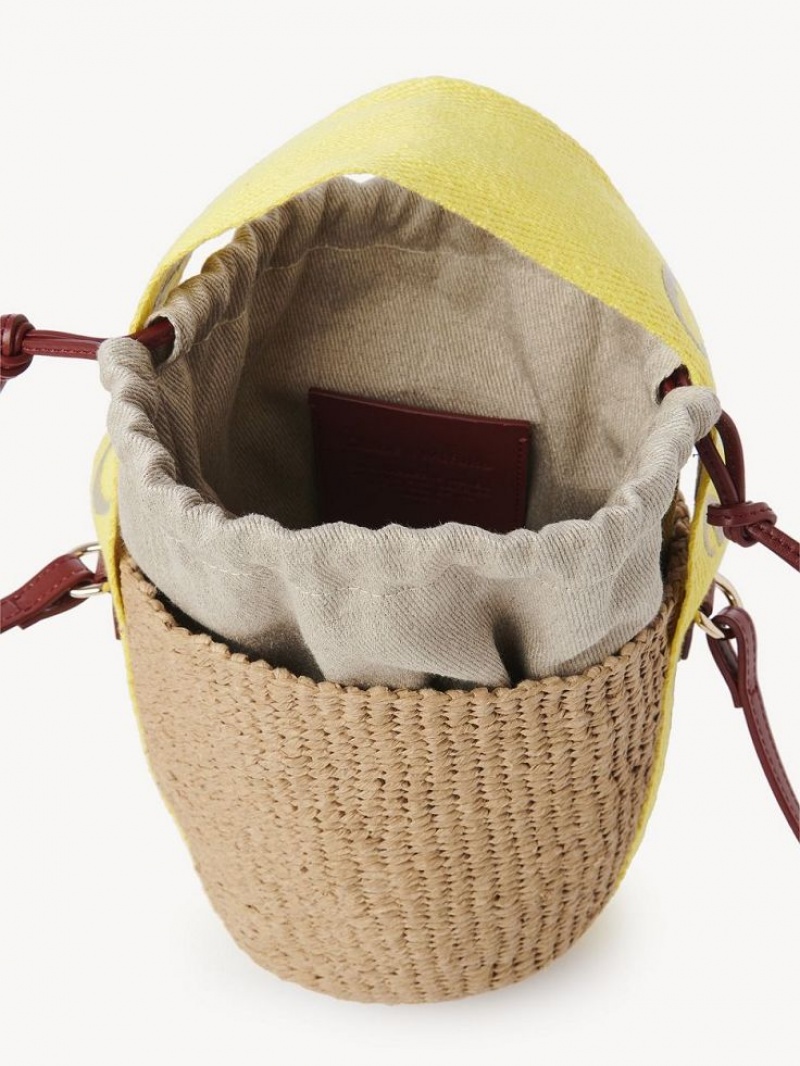 Bolsos Cruzados Chloe Small Woody Basket Amarillos Beige | CHE-SR13565
