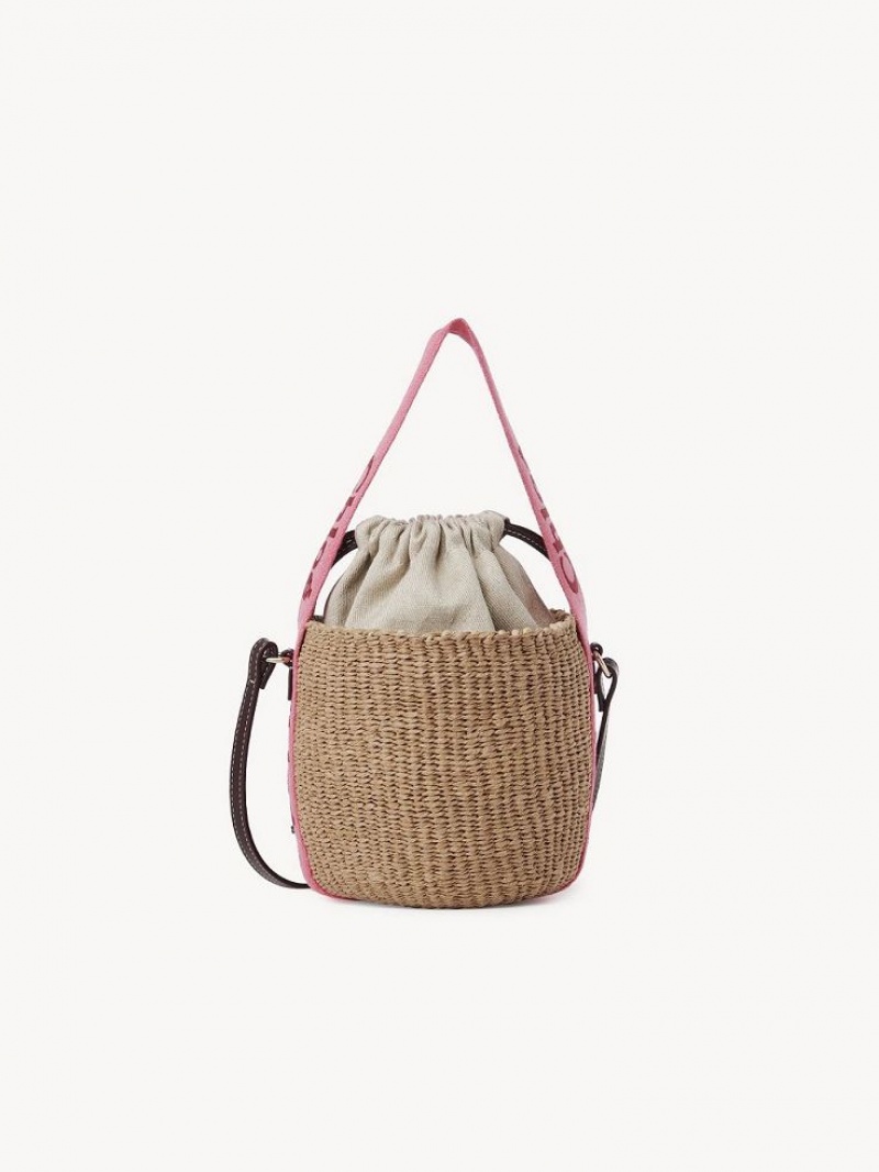 Bolsos Cruzados Chloe Small Woody Basket Rosas Rojos | CHE-SR13616