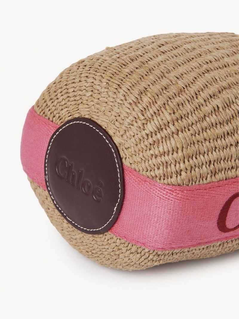 Bolsos Cruzados Chloe Small Woody Basket Rosas Rojos | CHE-SR13616