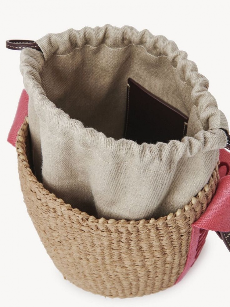 Bolsos Cruzados Chloe Small Woody Basket Rosas Rojos | CHE-SR13616