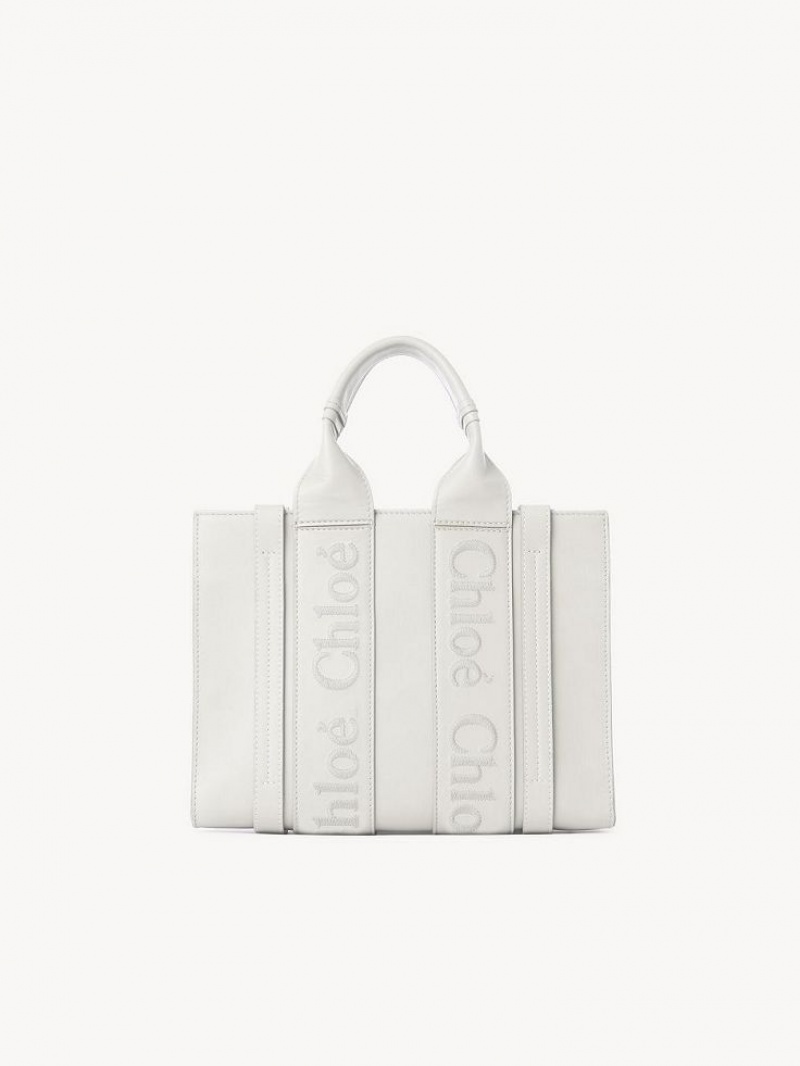 Bolsos Cruzados Chloe Small Woody Blancos | CHE-SR13541
