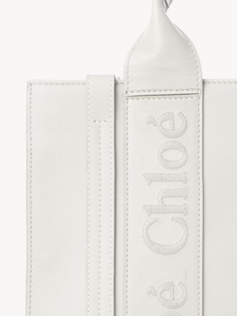 Bolsos Cruzados Chloe Small Woody Blancos | CHE-SR13541