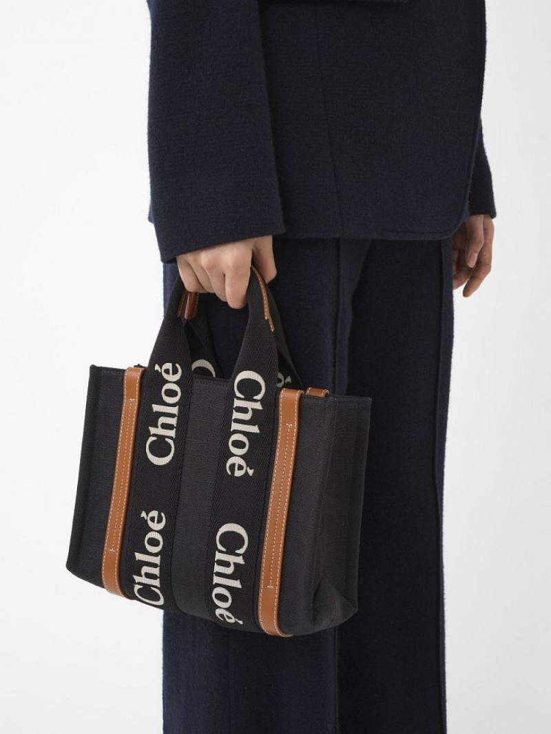 Bolsos Cruzados Chloe Small Woody Negros Beige | CHE-SR13627