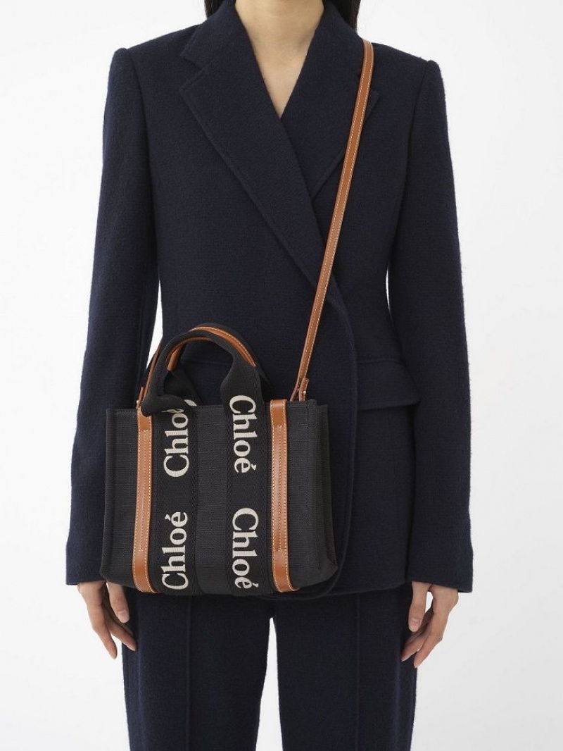 Bolsos Cruzados Chloe Small Woody Negros Beige | CHE-SR13627