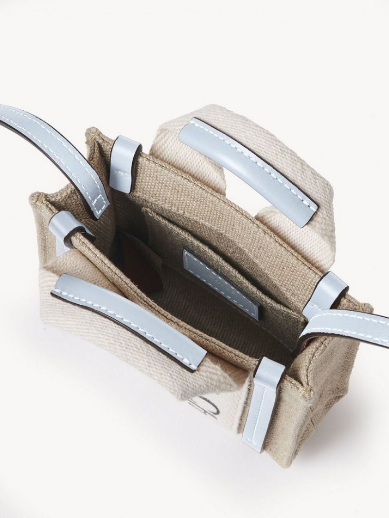 Bolsos Cruzados Chloe Woody Nano Blancos Azules | CHE-SR13494