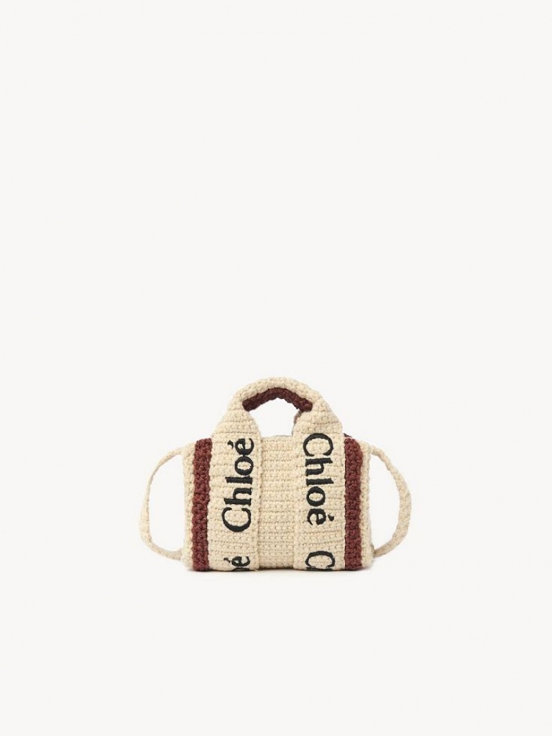 Bolsos Cruzados Chloe Woody Nano Marrom Beige | CHE-SR13524