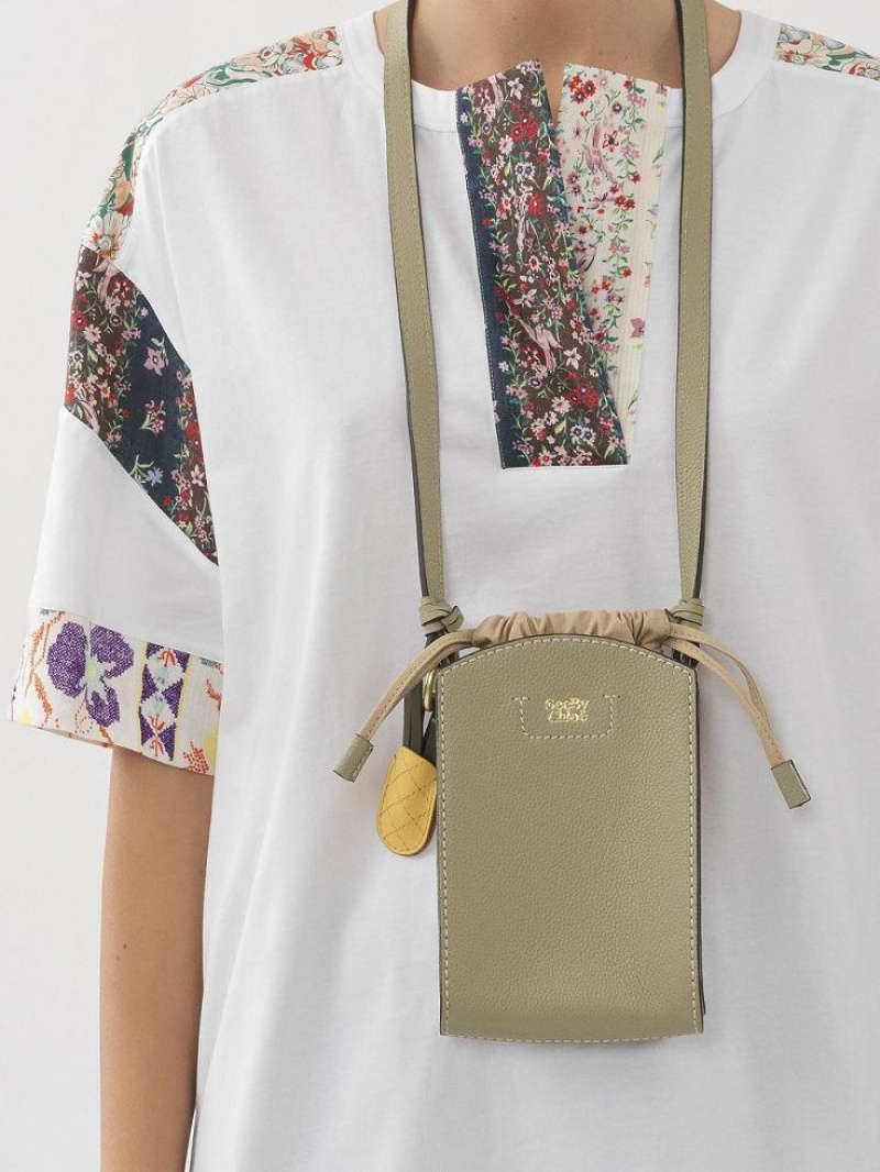 Bolsos Mini Chloe Cecilya Vertical Pouch Verdes | CHE-SR14726