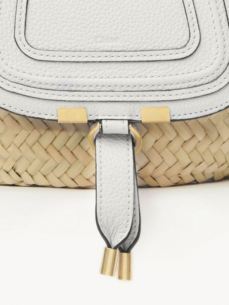 Bolsos Mini Chloe Marcie Basket Blancos | CHE-SR13662