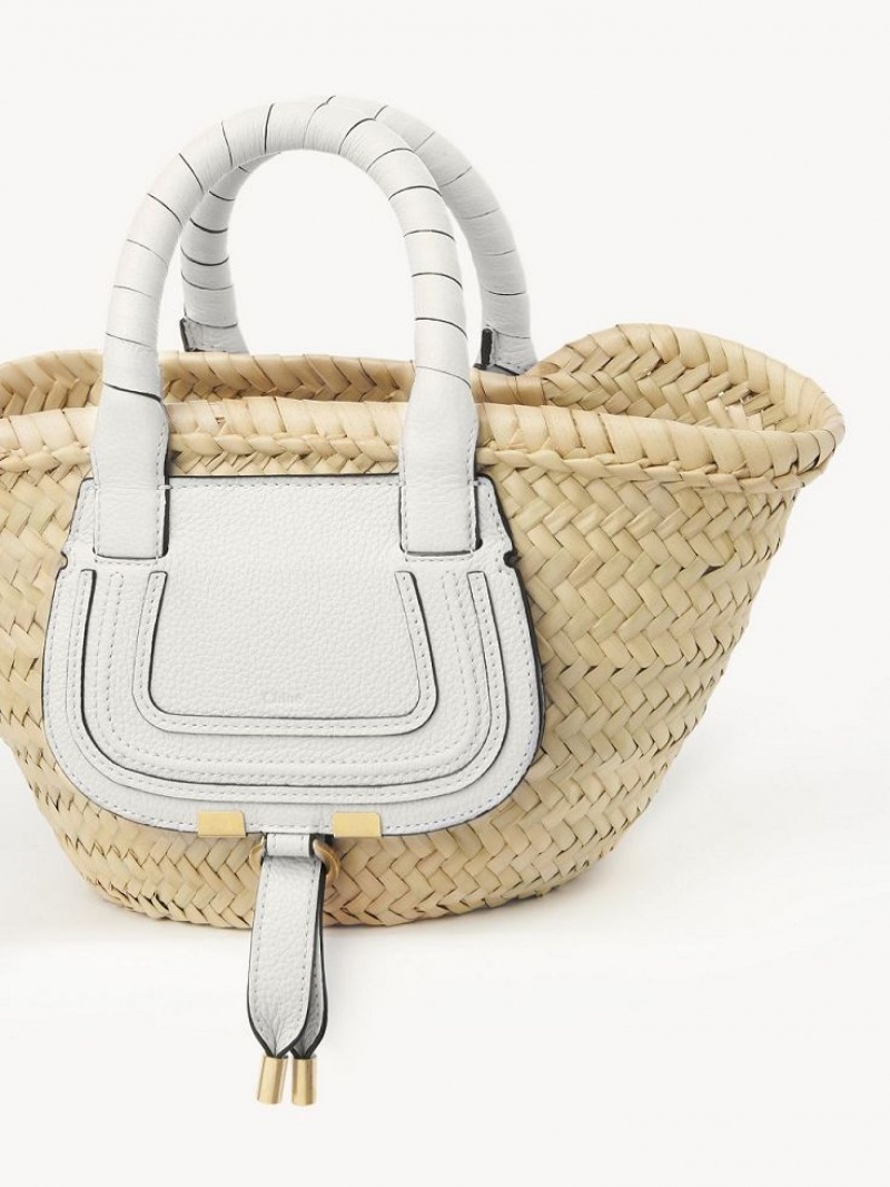 Bolsos Mini Chloe Marcie Basket Blancos | CHE-SR13662